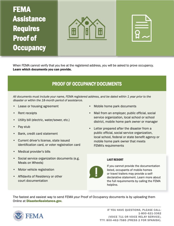 Proof of Ownership/Occupancy Ready Haywood