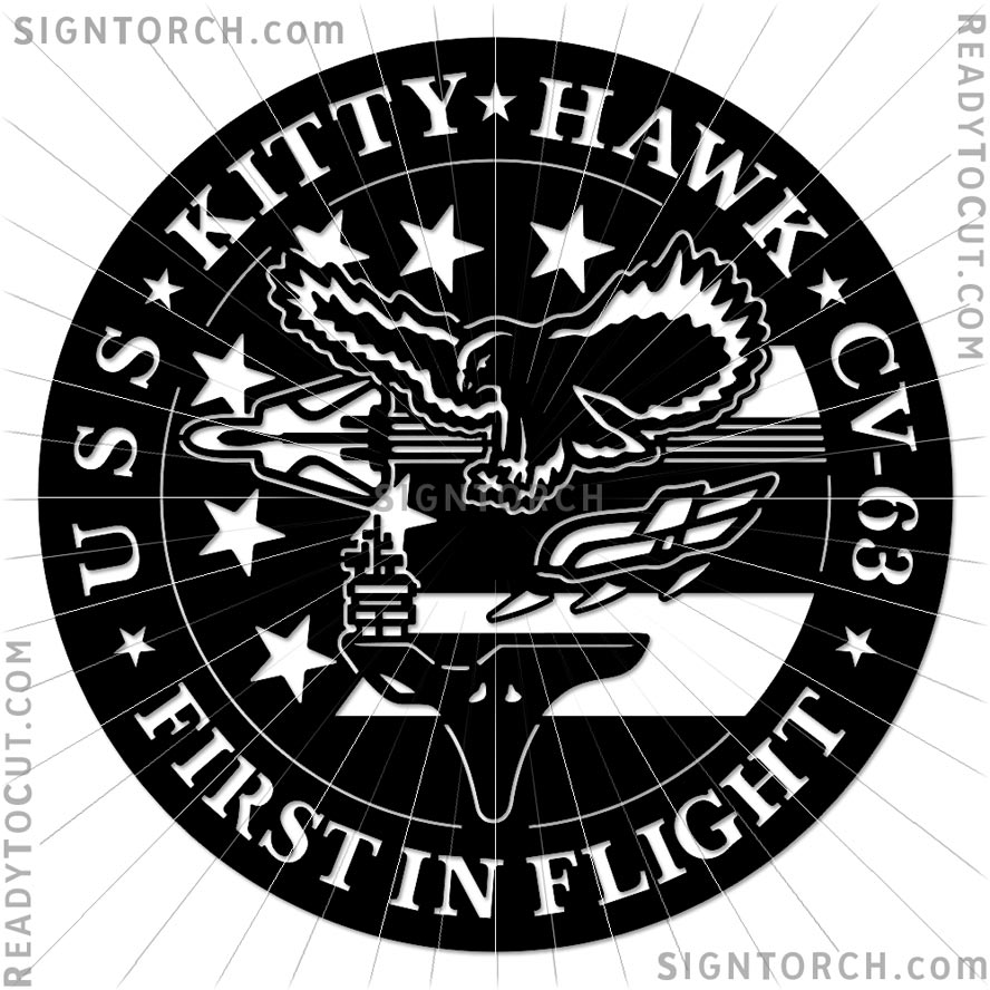 USS Kitty Hawk CV63 first in flight DXF SVG Cut Files for CNC Plasma