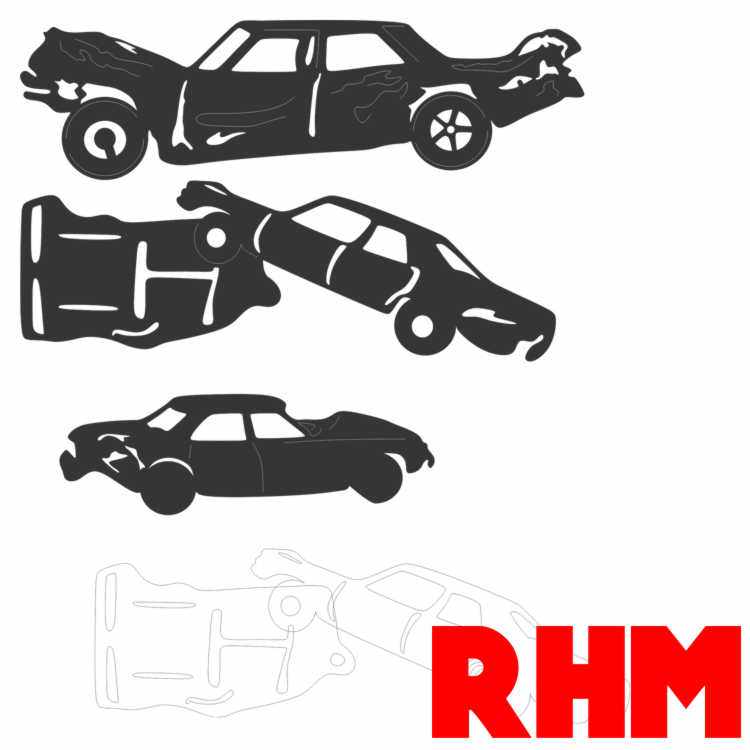 Garage Demolition Derby Cars ReadyToCut Vector Art for CNC Free