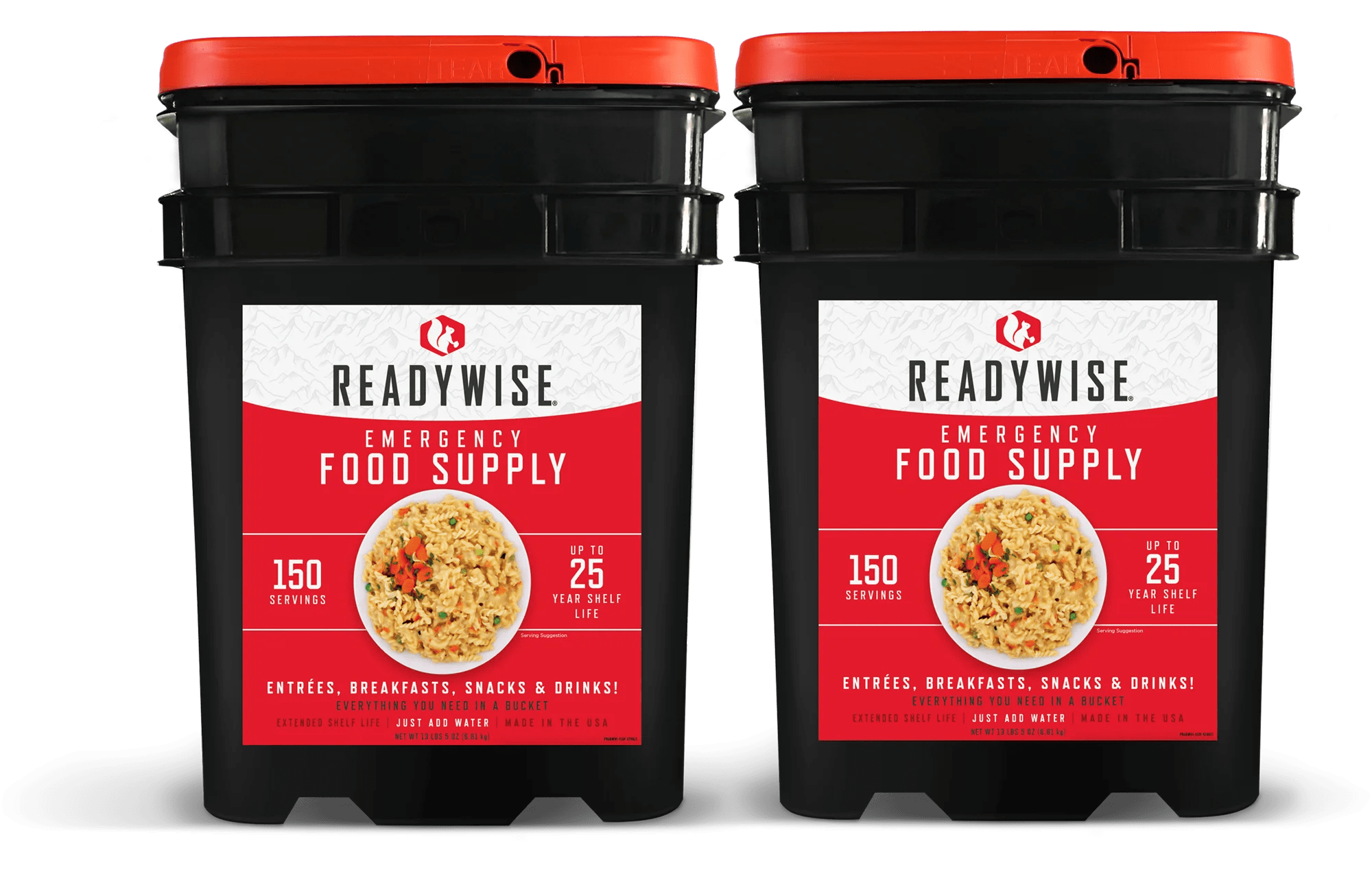 300 Serving Emergency Food Bundle 2 Buckets ReadyWise