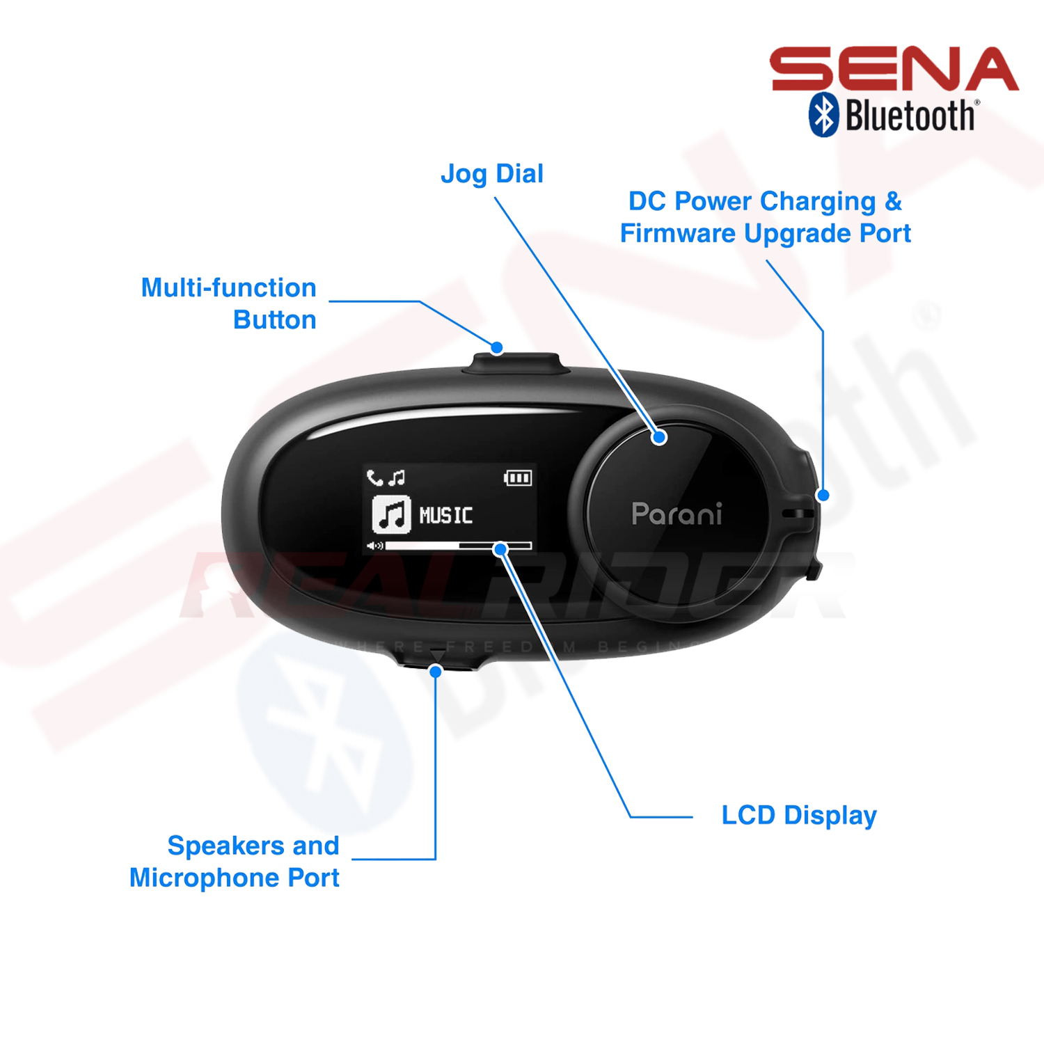 PARANI M10 ผลิตโดย SENA บลูทูธติดหมวกกันน็อค - REALRIDER