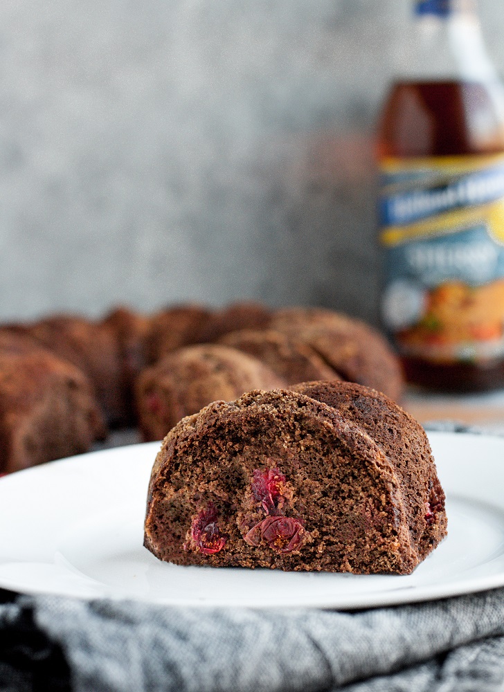 LowCarb Chocolate Cranberry Bundt Cake with Sherry Cooking Wine