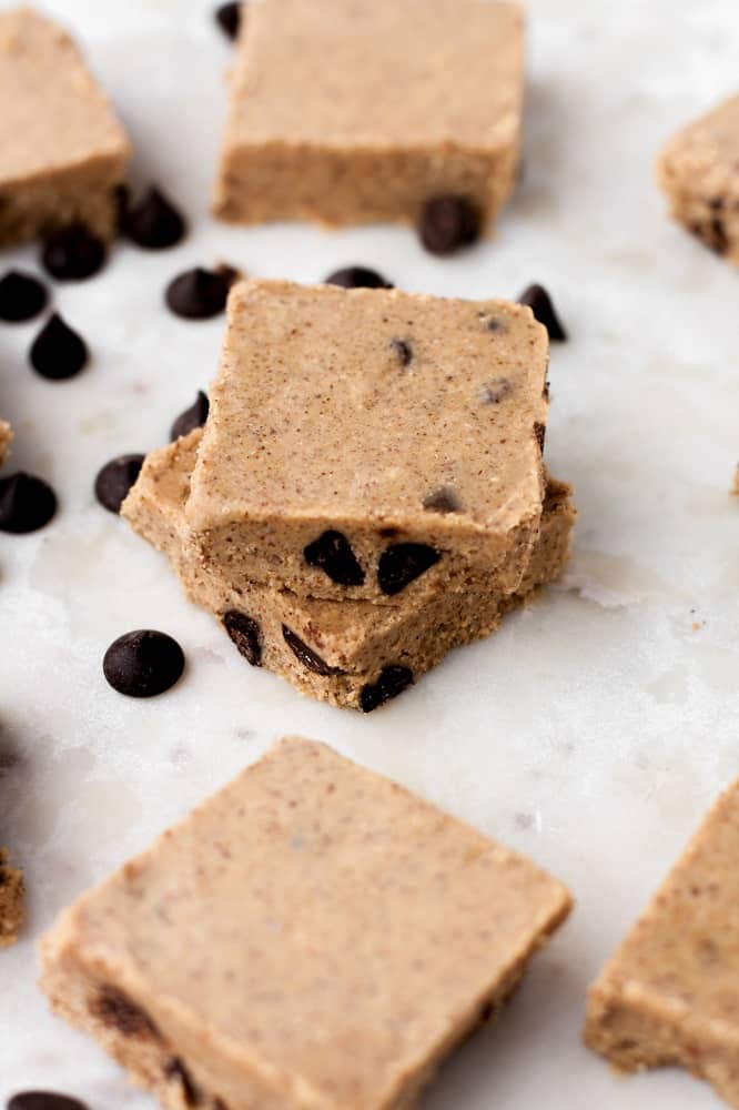 NoBake Chocolate Chip Almond Butter Fat Bomb Bars Recipe