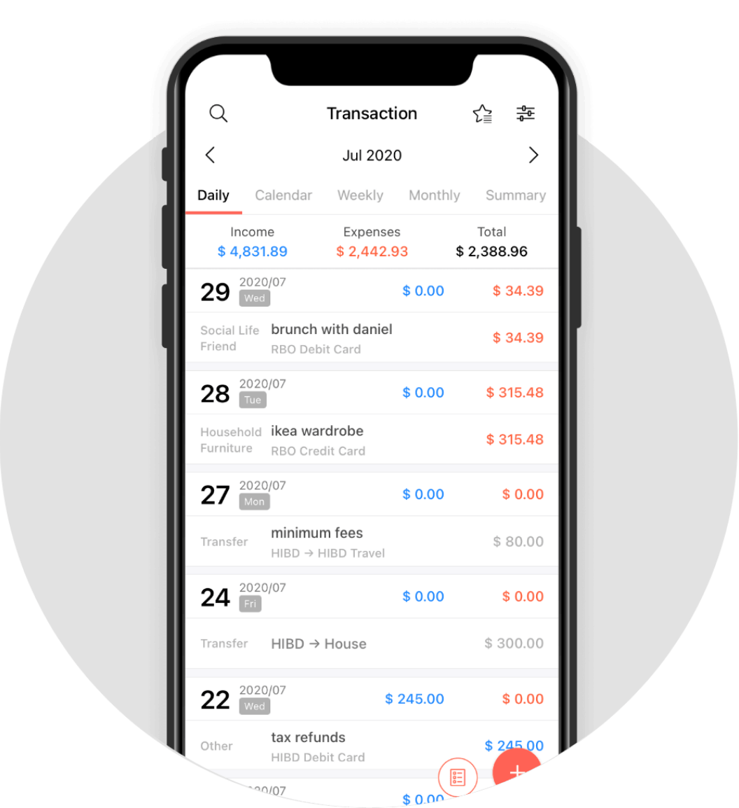 Money Manager Expense Budget