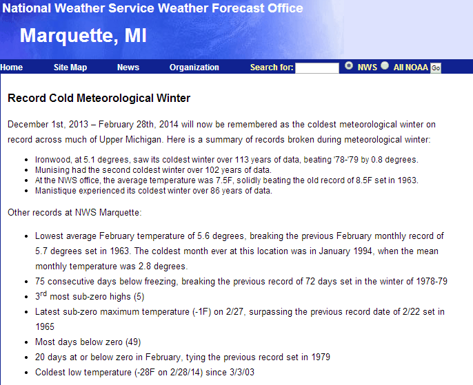 Coldest Winter On Record In Upper Michigan Real Climate Science