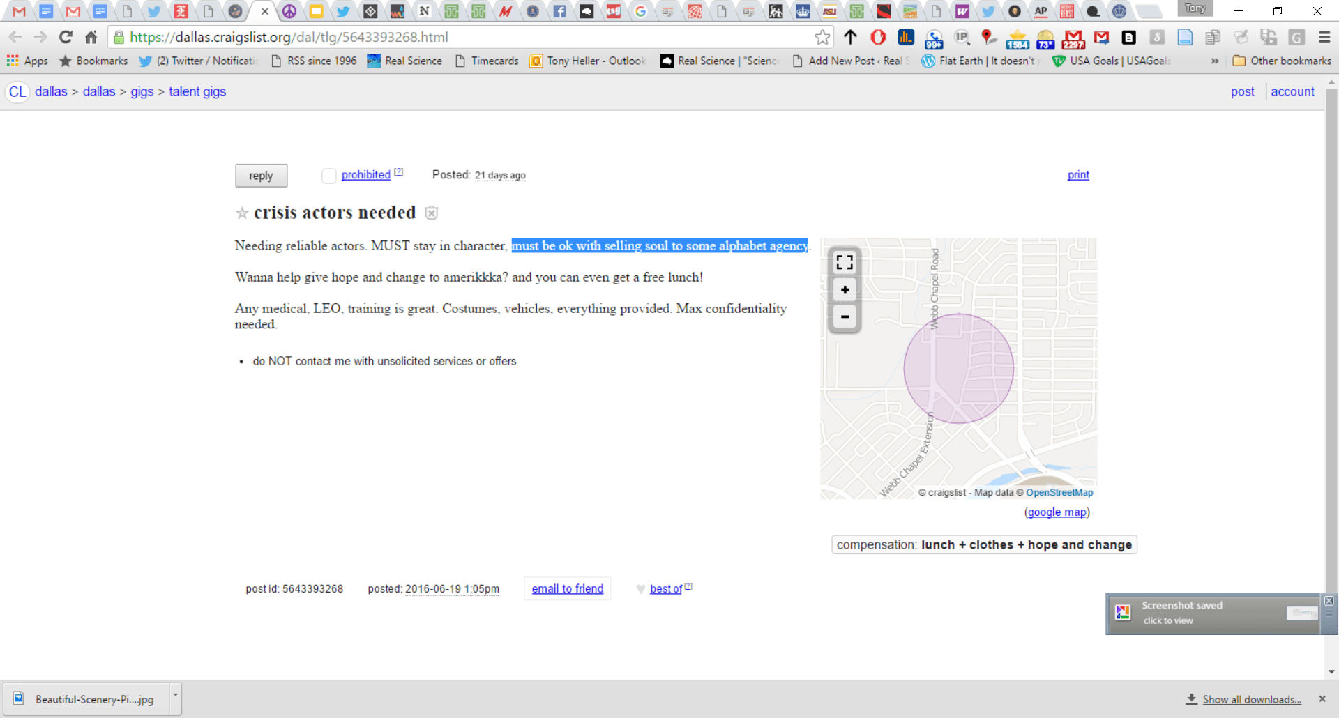 On Dallas Craigslist Real Climate Science