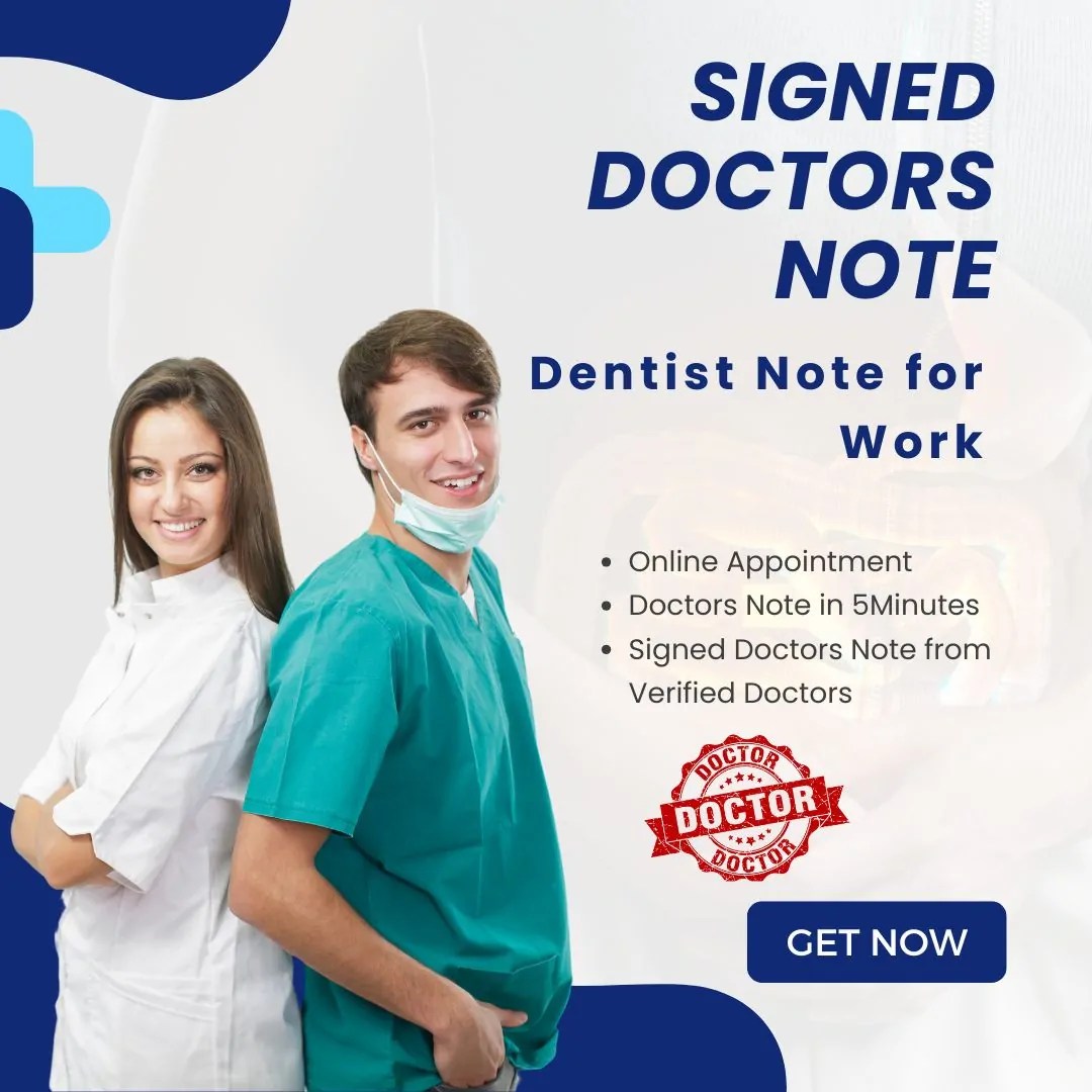 Dentist Note for Work Template Printable