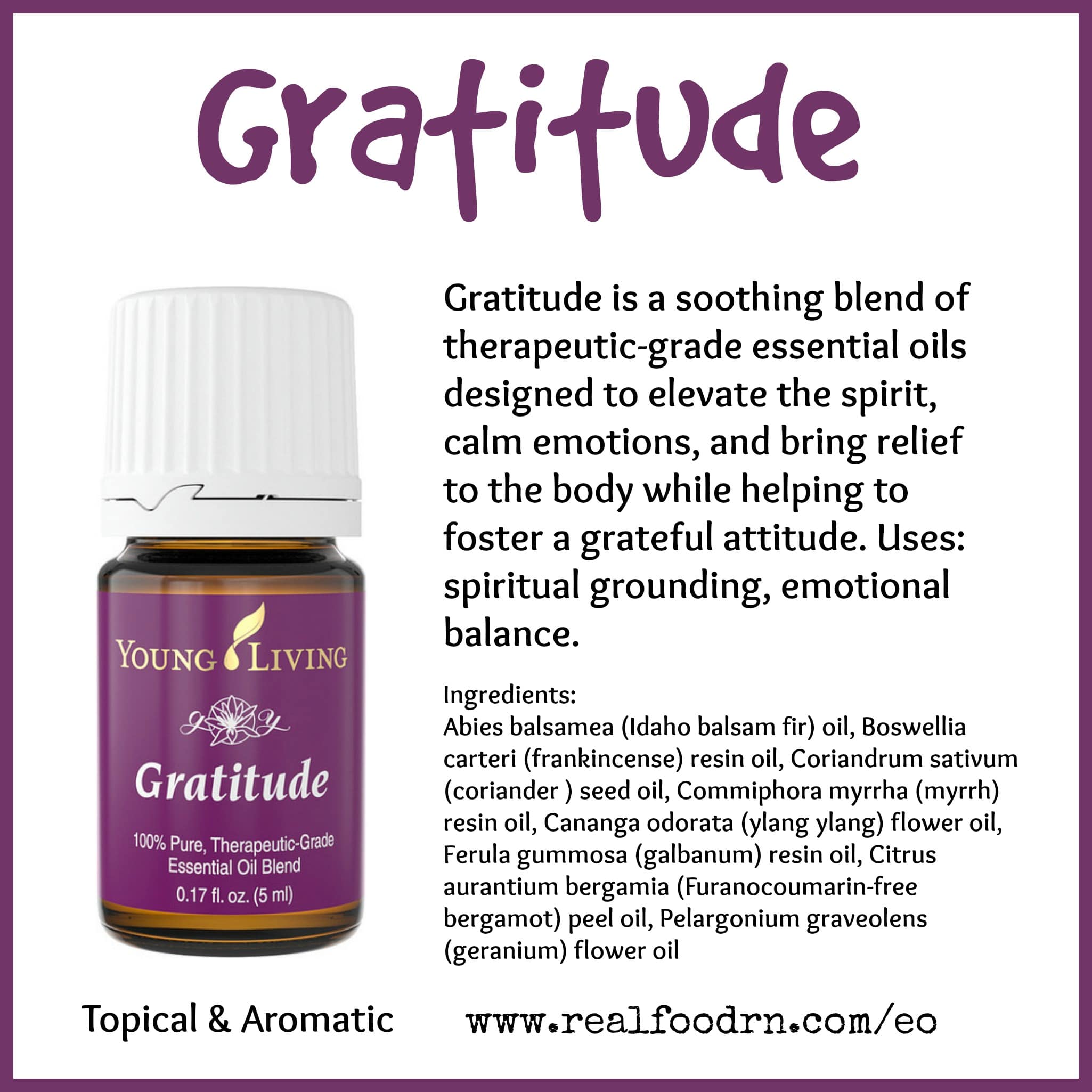 Gratitude Essential Oil Real Food RN