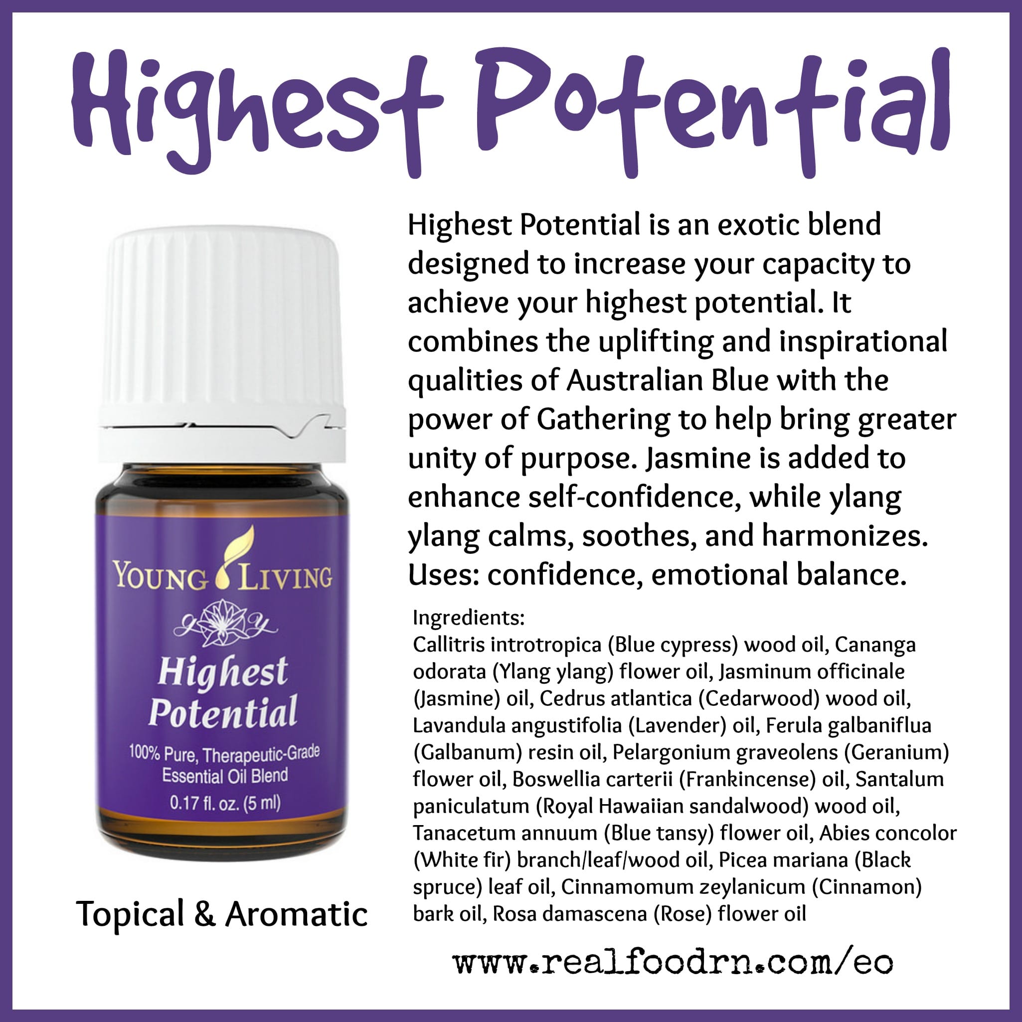 Highest Potential Essential Oil Real Food RN