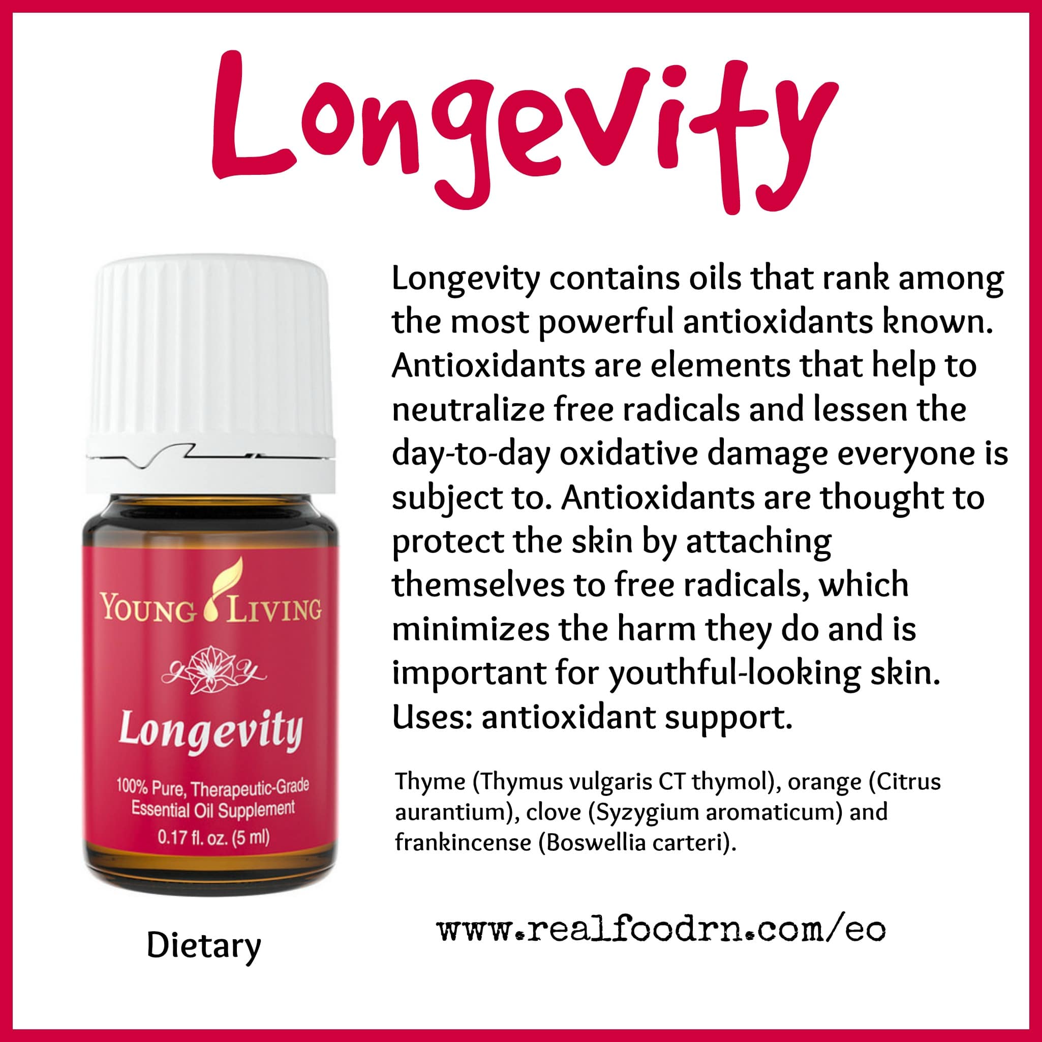 Longevity Essential Oil Real Food RN