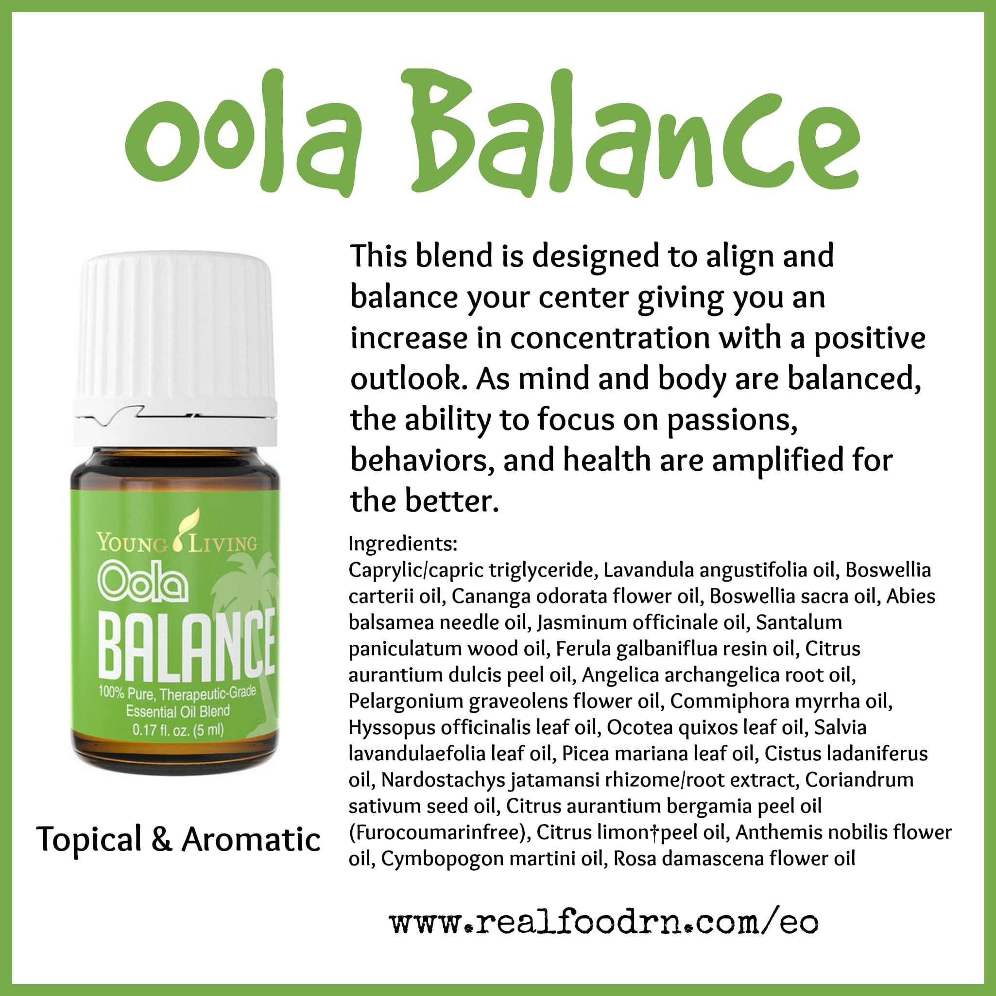 Oola Balance Essential Oil Real Food RN