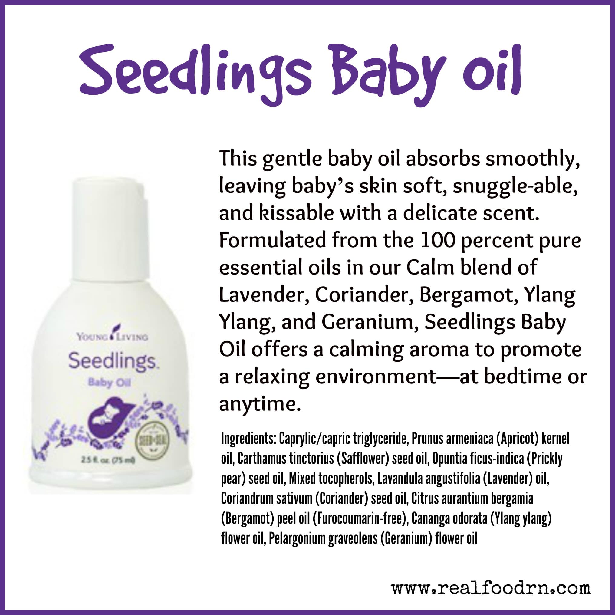 Seedlings Baby Oil Real Food RN