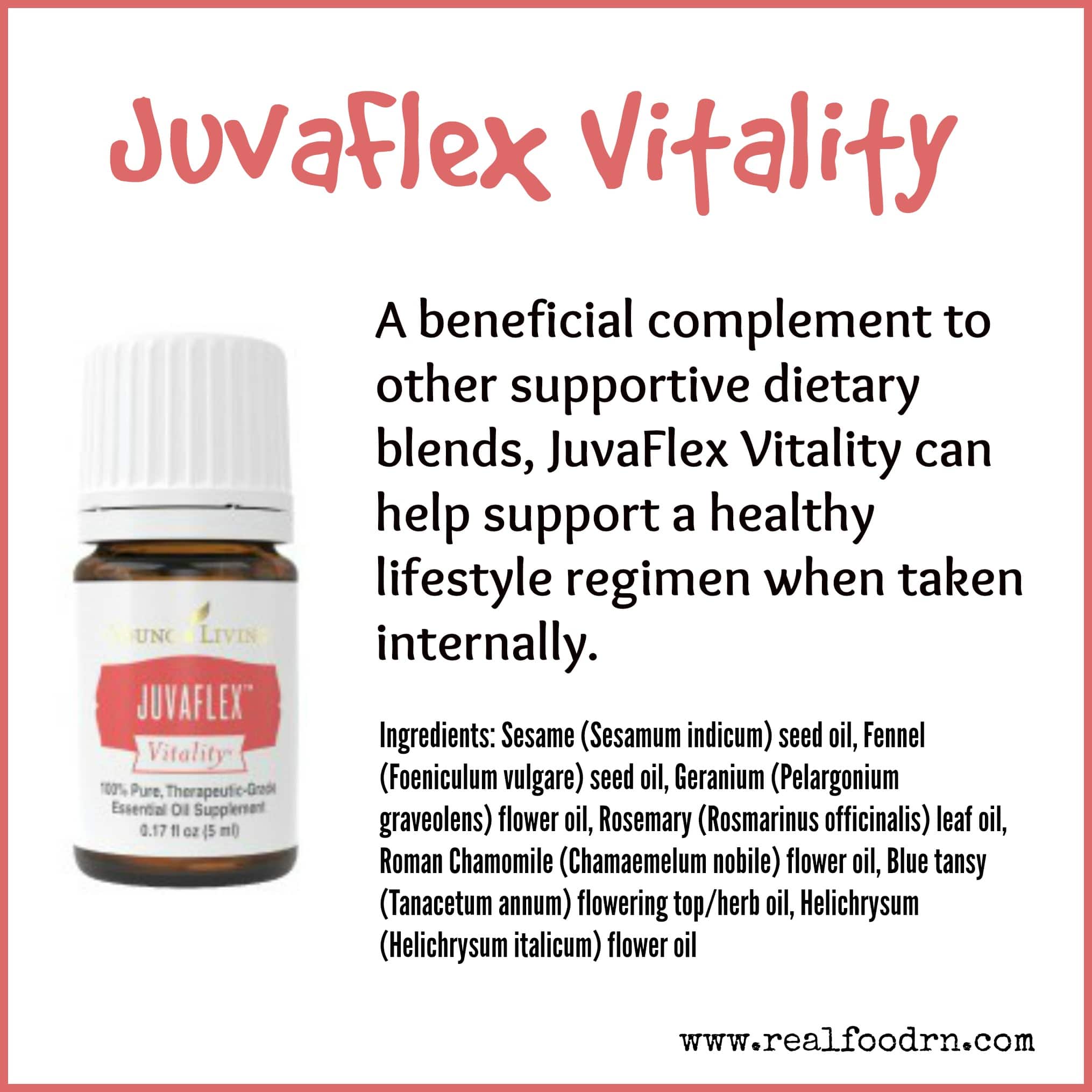 JuvaFlex Vitality Essential Oil Real Food RN