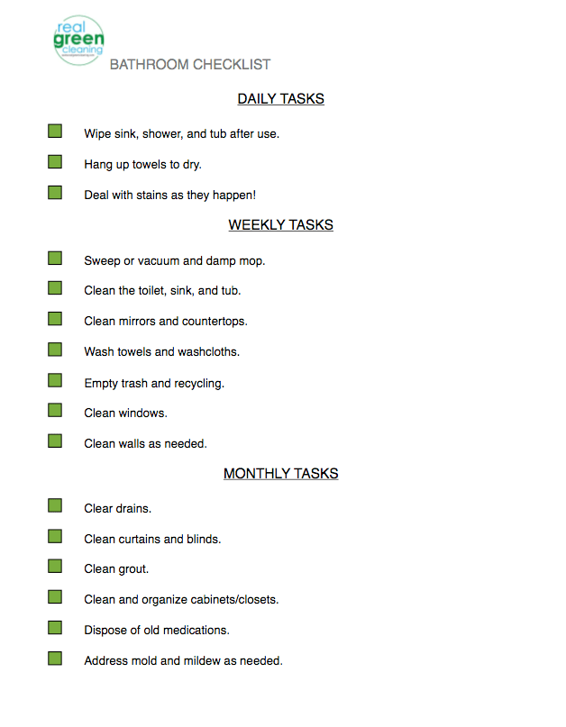 clean bathroom checklist 28 images around the house checklist real