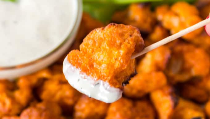 Baked Buffalo Cauliflower Healthy Appetizer ⋆ Real Housemoms