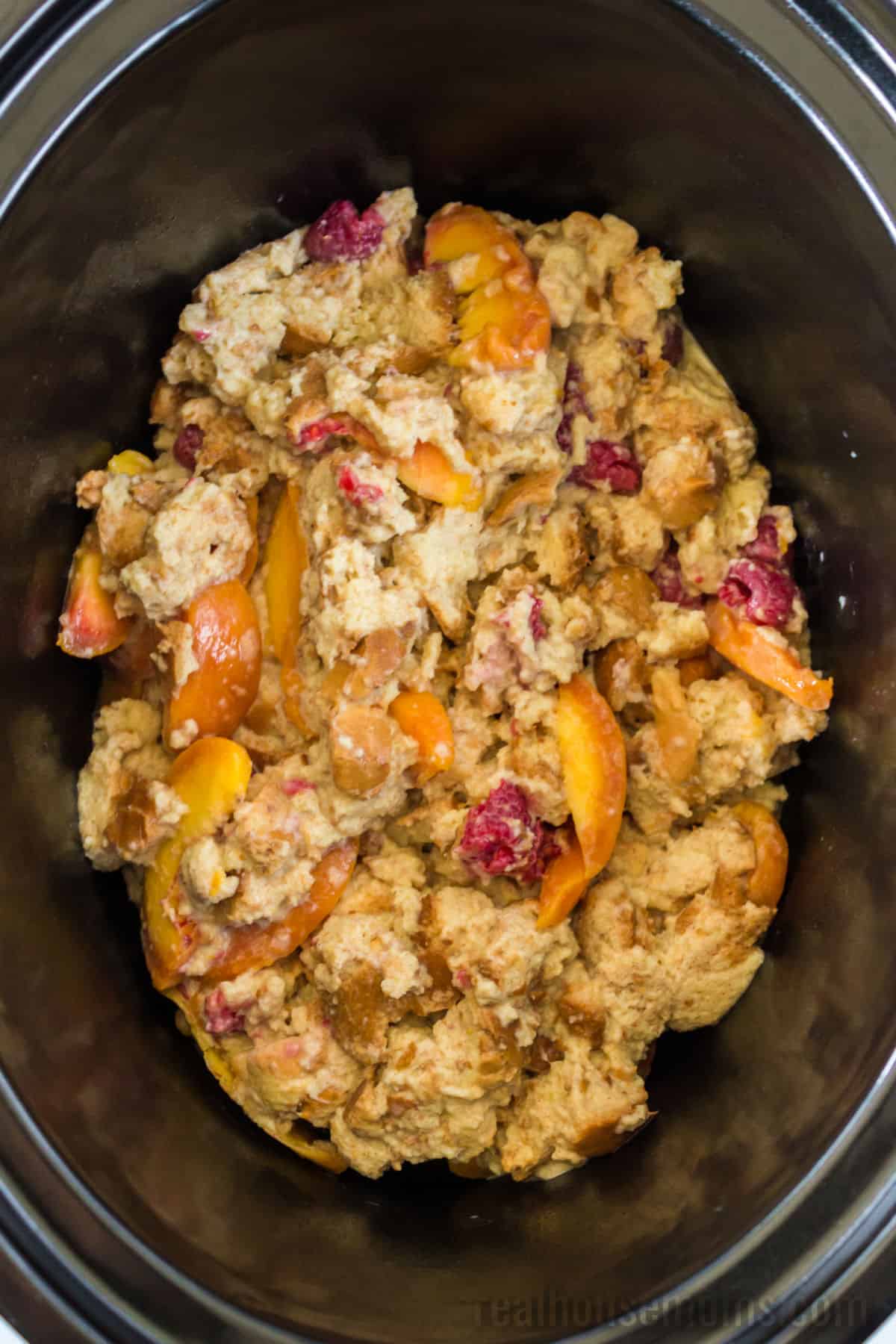 Peach Raspberry Slow Cooker French Toast ⋆ Real Housemoms