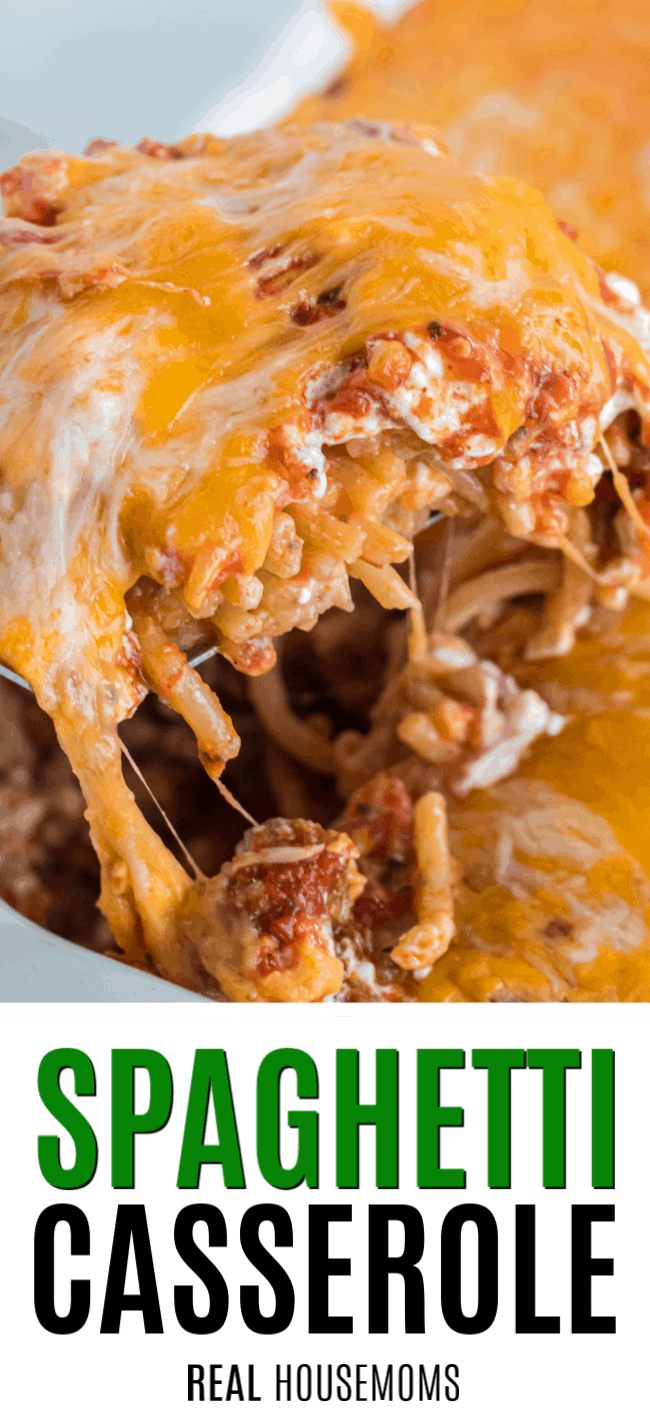 Cheesy Spaghetti Casserole Recipe ⋆ Real Housemoms