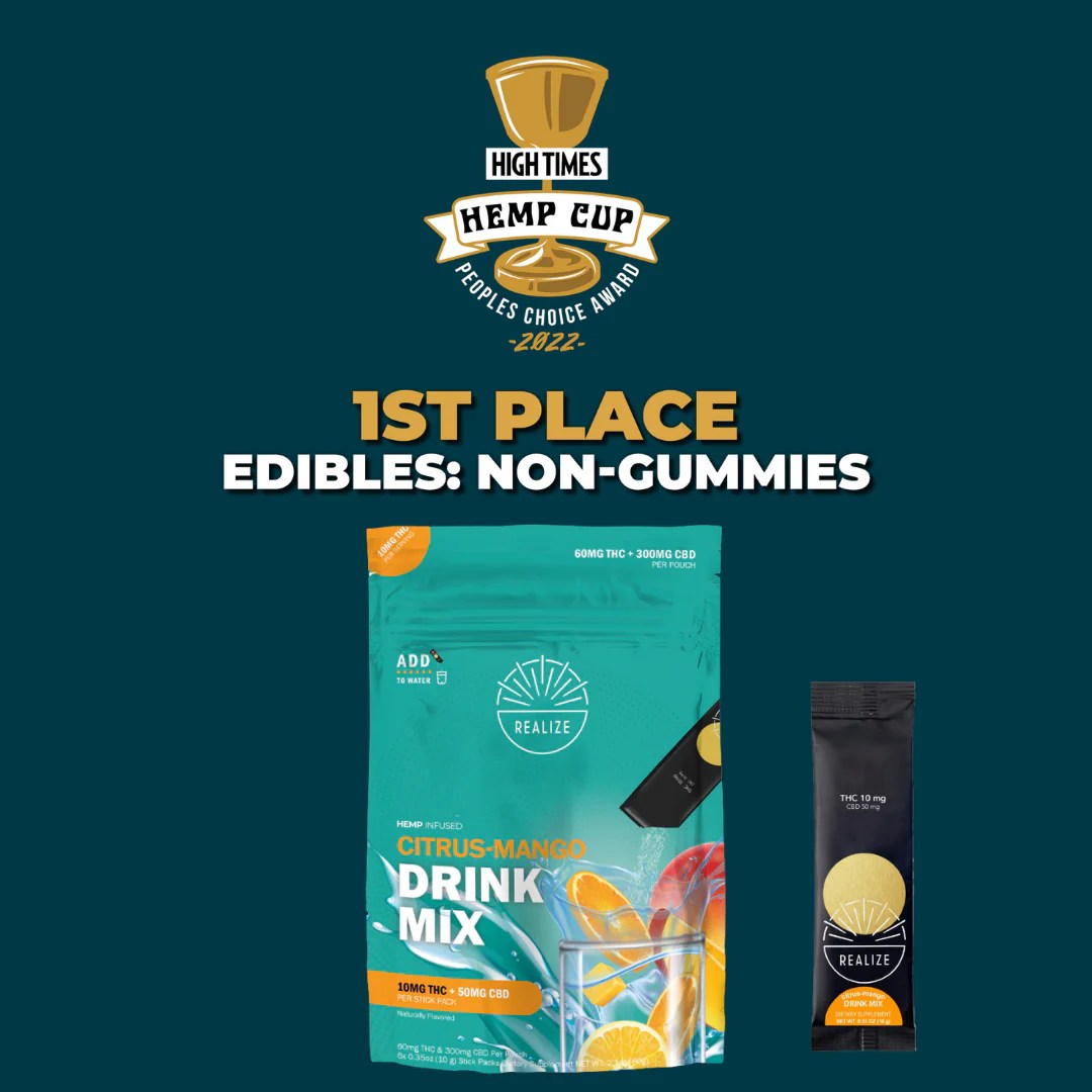 High TImes Hemp Cup 2022 First Place Edibles NonGummies, Realize C Realize
