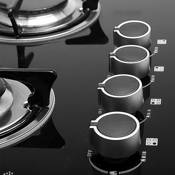 Geepas Tempered Glass Stainless Steel 4 Burner Gas Stove Realkaizen