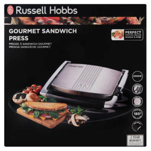 Russell Hobbs Stainless Steel Gourmet Sandwich Press 2000W Realkaizen