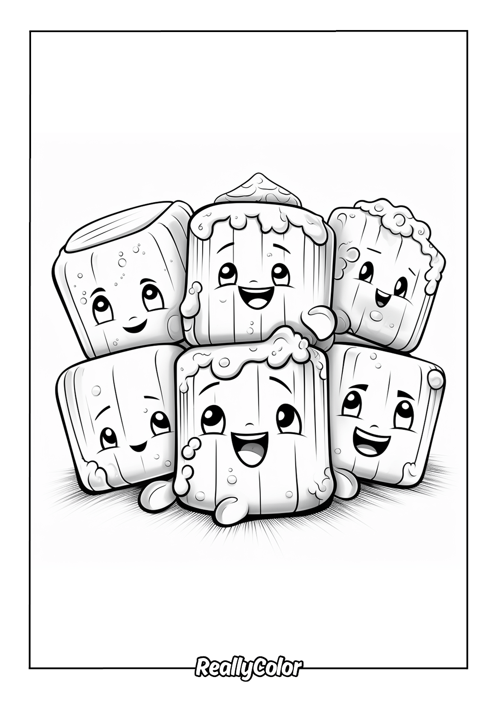 Free printable Marshmallow coloring pages