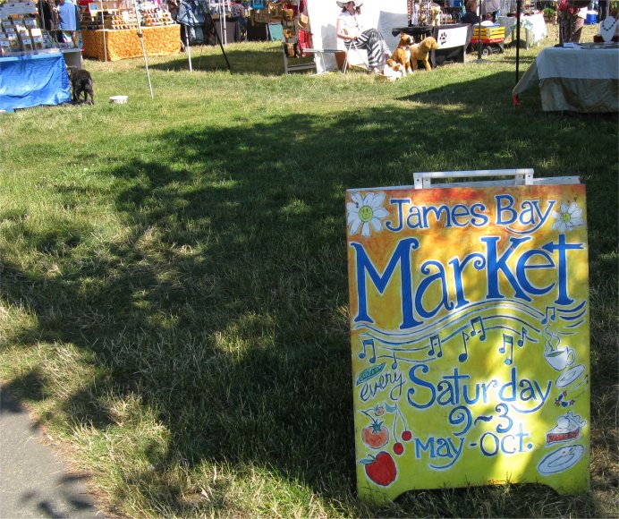 James Bay Market Sign Iambic Cafe