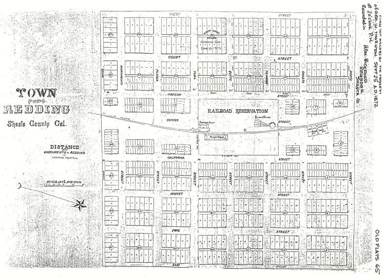 1872 Redding map overlayed to present day Google Map ReallyRedding
