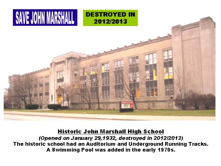 NEW JOHN MARSHALL HIGH SCHOOL IN CLEVELAND, OHIO A WAREHOUSE