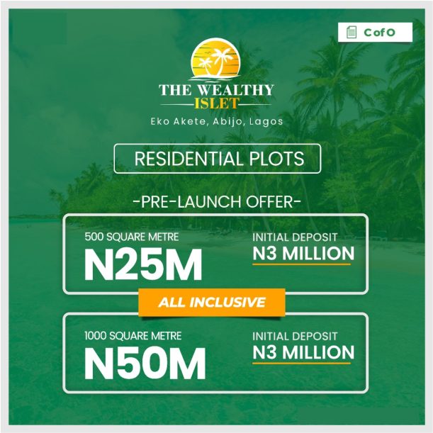 WEALTHY ISLET, ABIJO GRA, LAGOS BEACHFRONT ESTATE FOR SALE FROM ₦