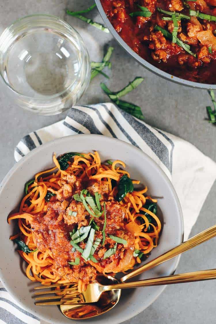 Quick & Easy Sweet Potato Spaghetti (Paleo + Whole30