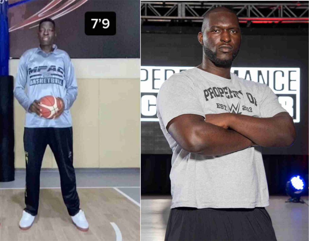 Meet the 7ft 9inch basketball enigma Abiodun Adegoke and 7ft 3inchTolupe Omogbehin of WWE