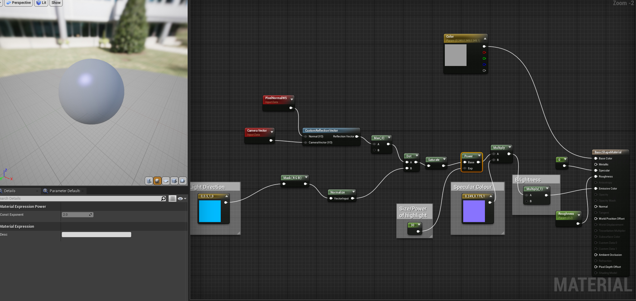 UE4 Materials, Anyways to customize specular/Highlight color? Real