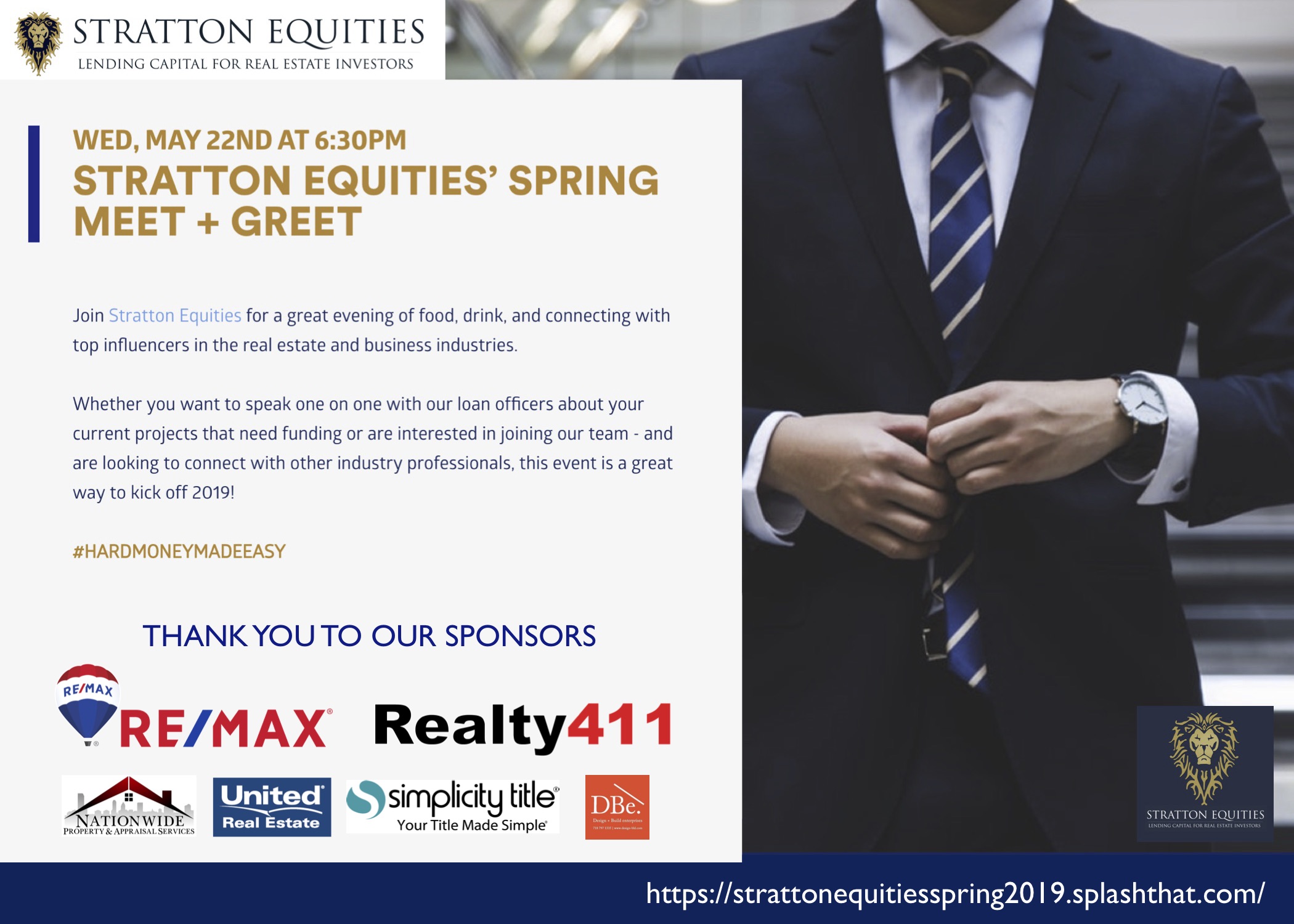 STRATTON EQUITIES’ HARD MONEY MEET AND GREET ON MAY 22 Realty411