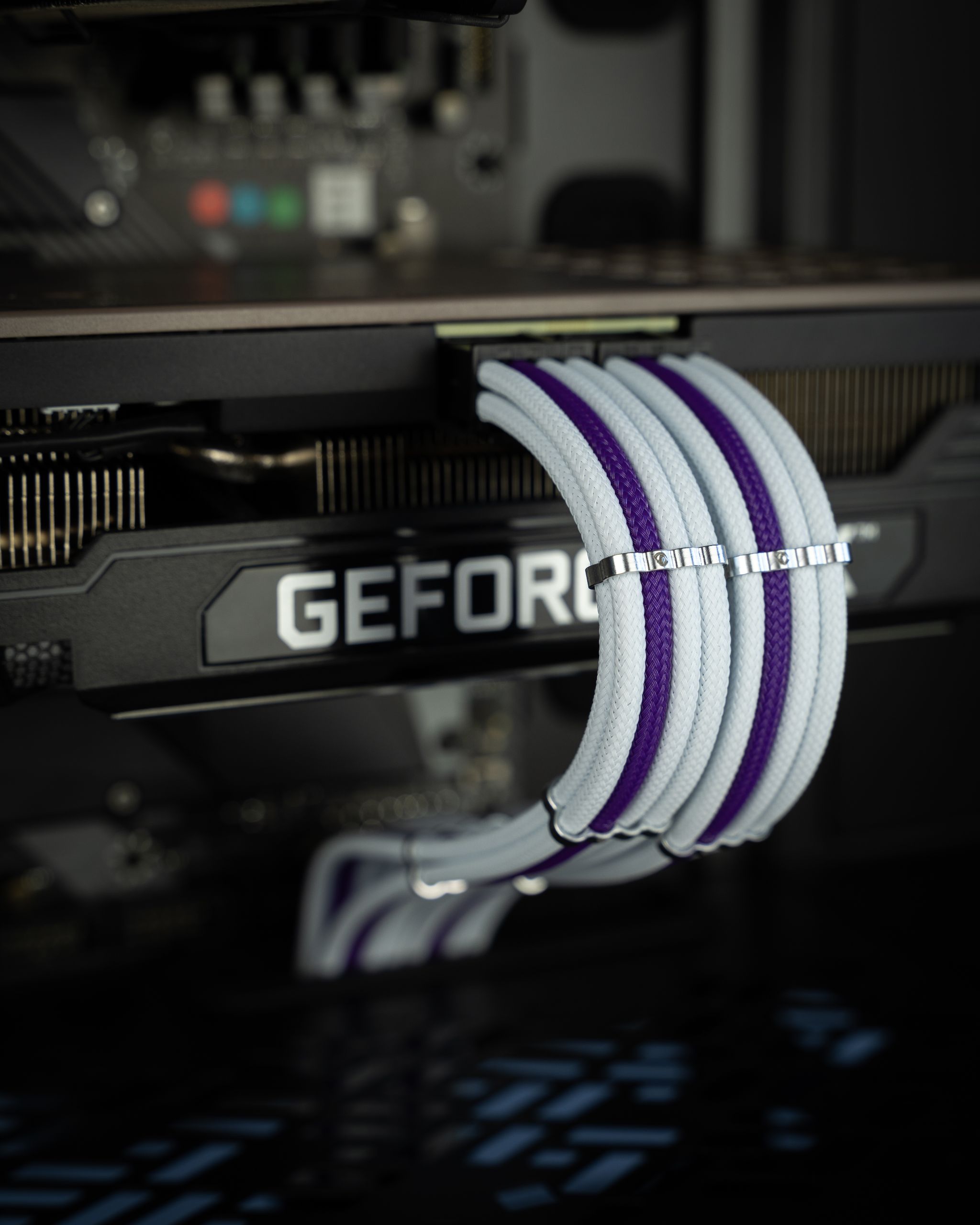 Premiums PSU Extension Kit White & Purple Reaper Cable