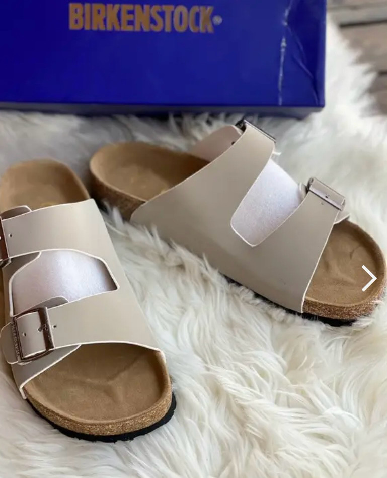 Cream Birkenstock Slippers