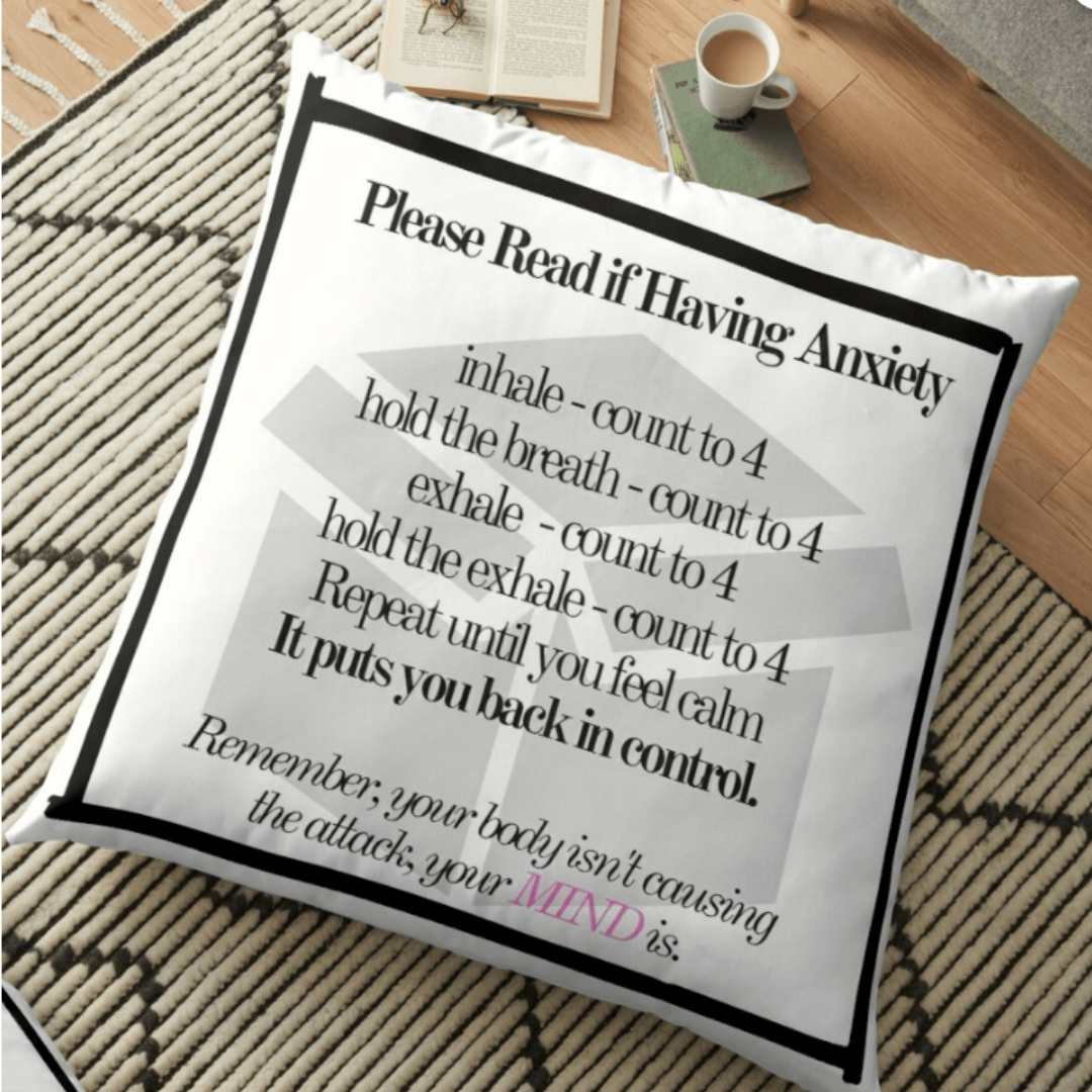 Box Breathing Anxiety Pillow ReBecca Burns