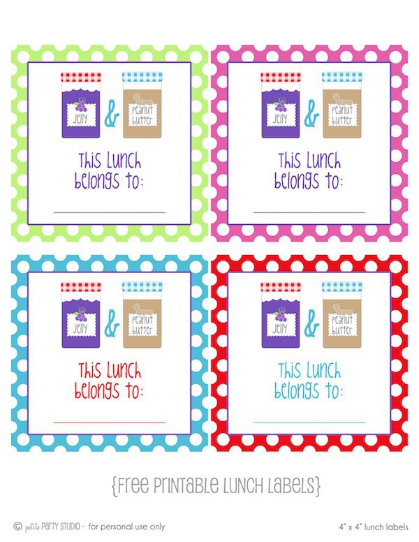 Free Printable Lunch Labels Rebecca Propes Design & DIY