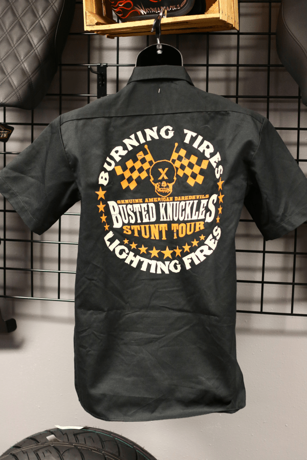 BUSTED KNUCKLES SHOW DICKIES SHOP SHIRT Rebels Den Cycle Supply