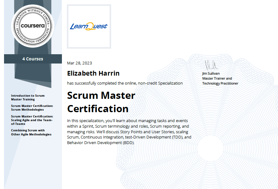 Learnquest Scrum Master Course Review