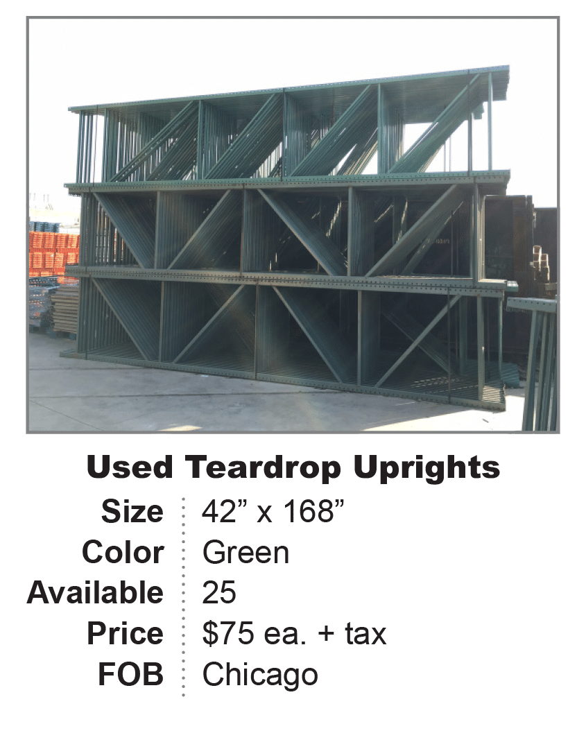 Used Pallet Rack, Shelving, Decking, and Equipment REB