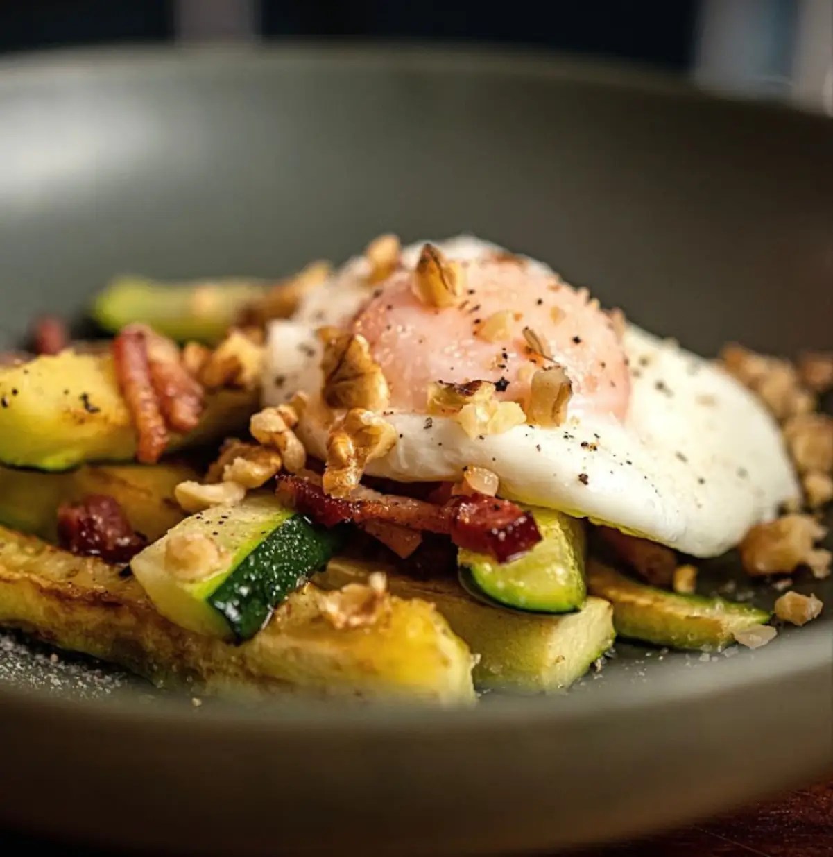 Receita Low Carb Courgette com Bacon e Ovo para o PequenoAlmoço