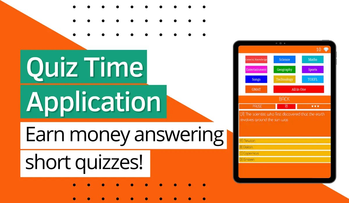 Quiz Time App Earn money answering short quizzes! Receitas Samp Fin