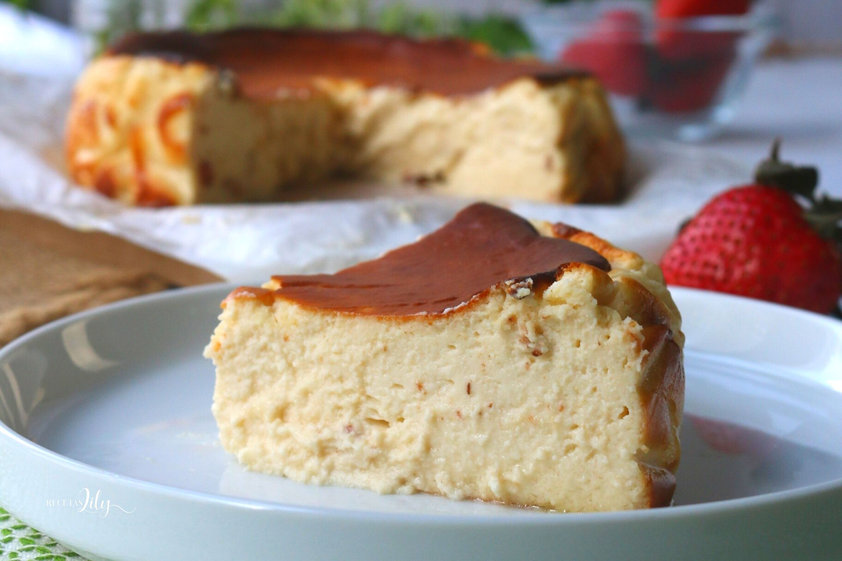 BURNT BASQUE CHEESECAKE TARTA DE QUESO SALUDABLE Recetas Lily