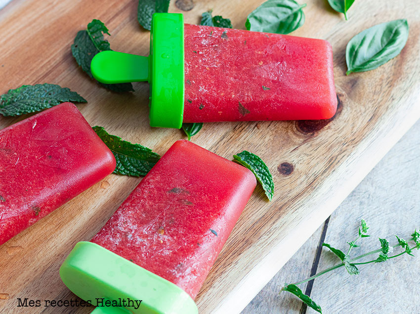 Glace à la pastèque et menthe fraîcheRecette légère