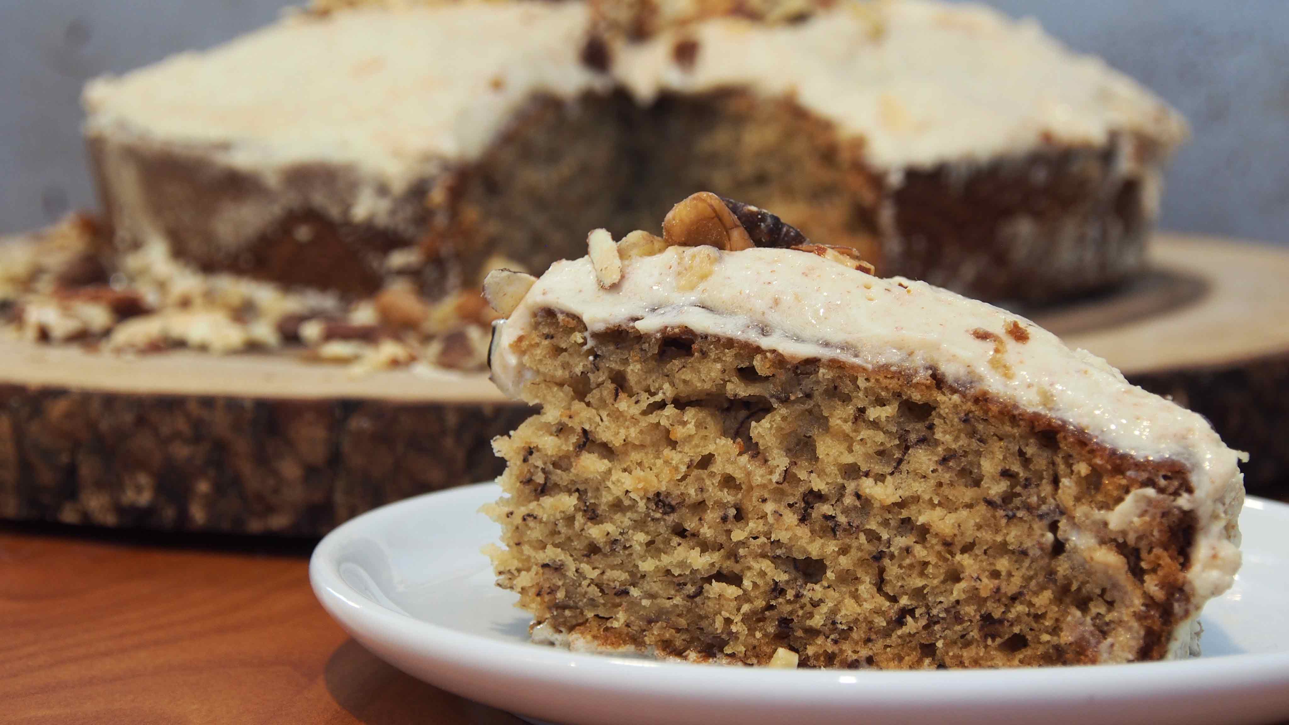 Harps Foods Recipe Banana Cake with Almond Butter Frosting