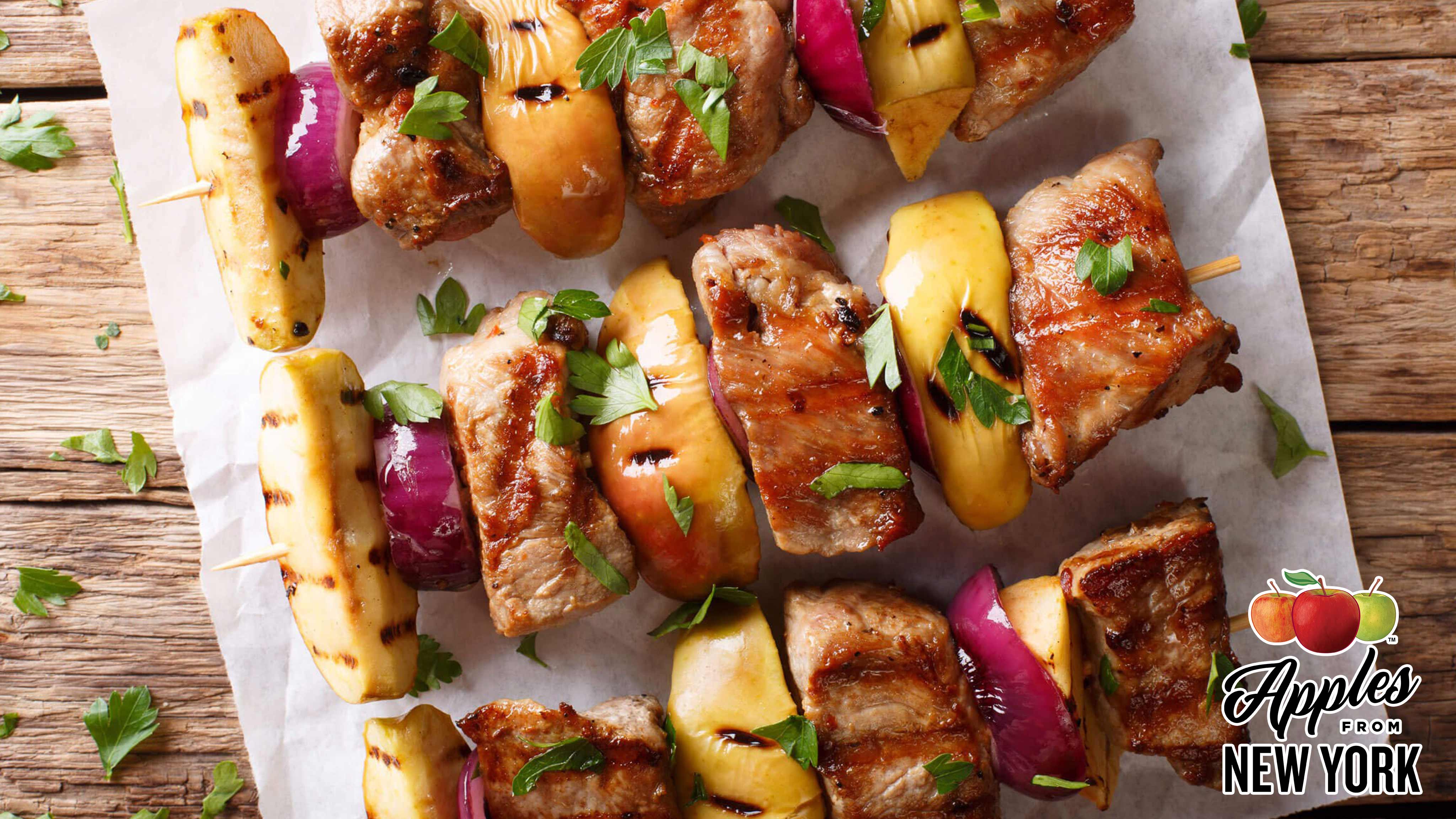 Tops Friendly Markets Recipe Apple, Pork and Red Onion Skewers
