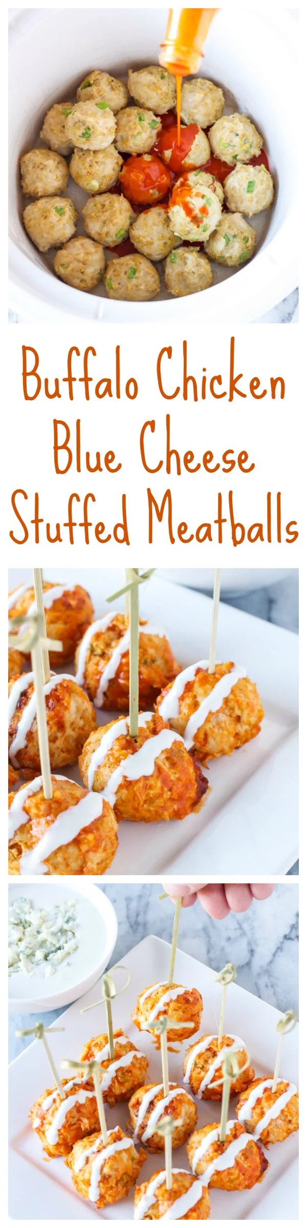 Buffalo Chicken and Blue Cheese Stuffed Meatballs Recipe Runner