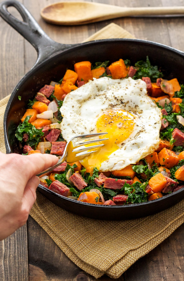Corned Beef, Sweet Potato, and Kale Hash Recipe Runner