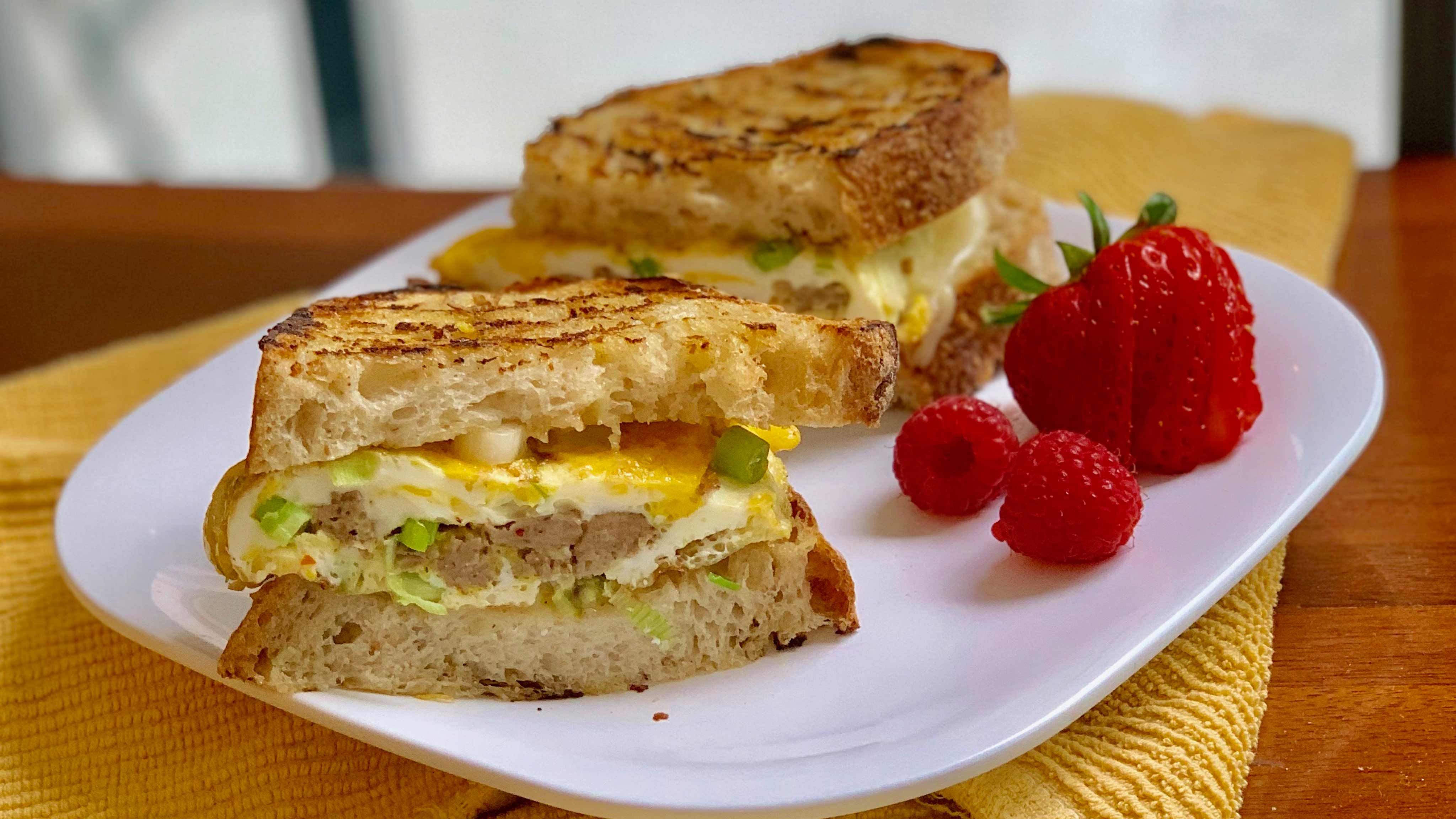 Berkot's Super Foods Recipe Sausage and Swiss Breakfast Panini