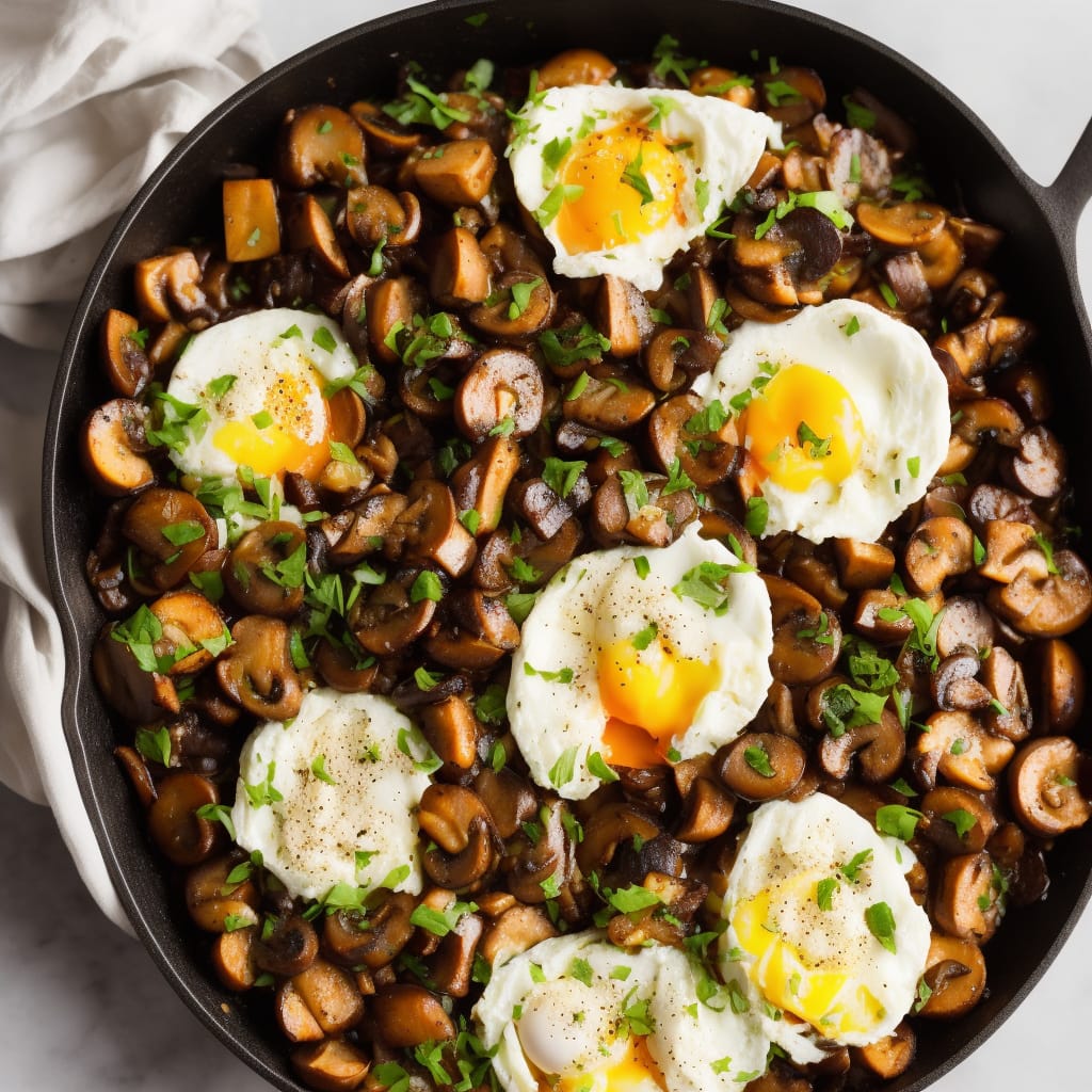 Mushroom Hash with Poached Eggs Recipe